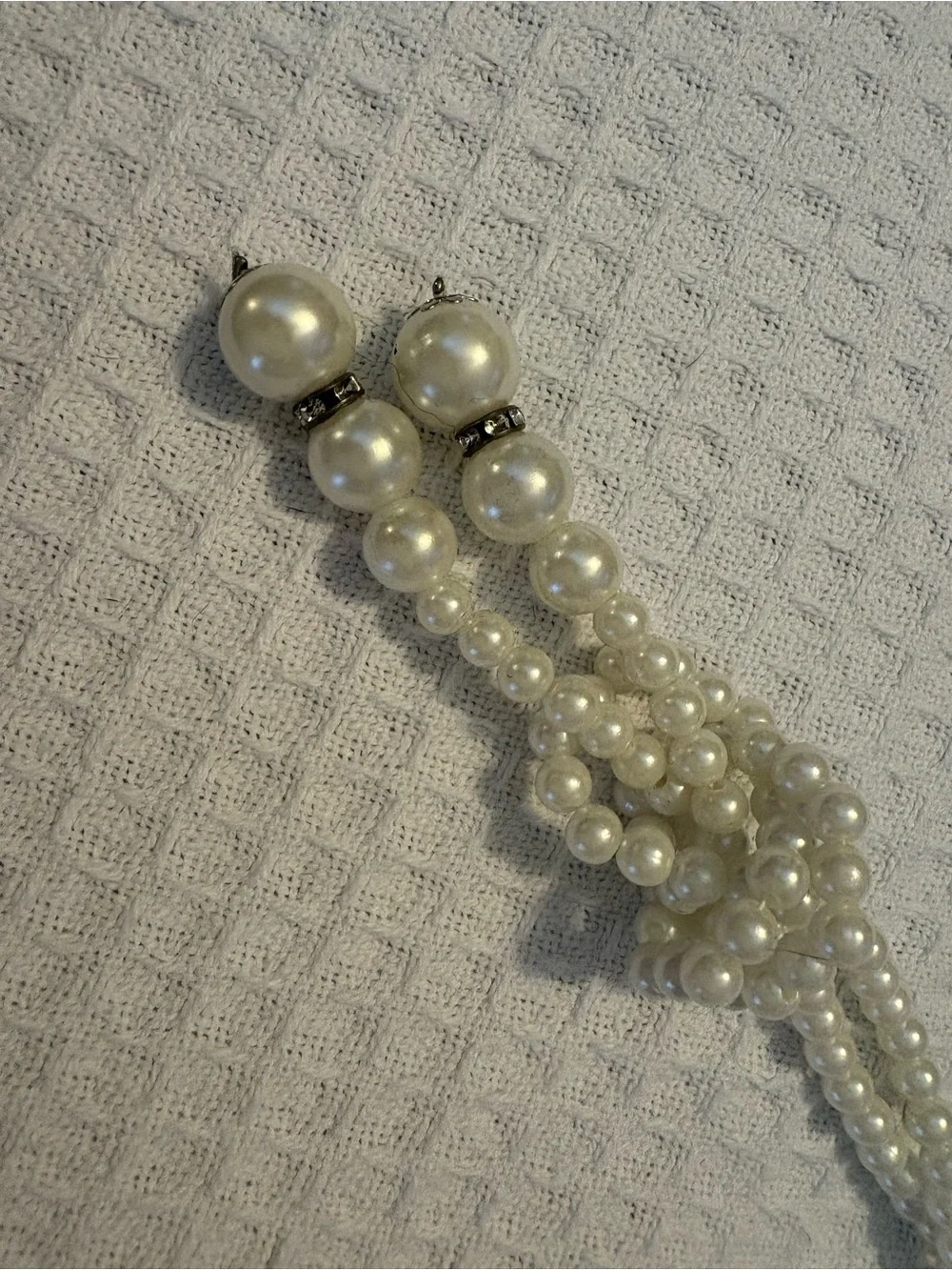 Pearl Multi-Strand Dangle Earrings - Ivory Pearls